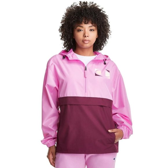 Champion Jacket Pink Stadium Packable Wind Water Resistant NWT - Picture 1 of 16